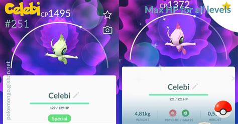 Celebi max CP for all levels .